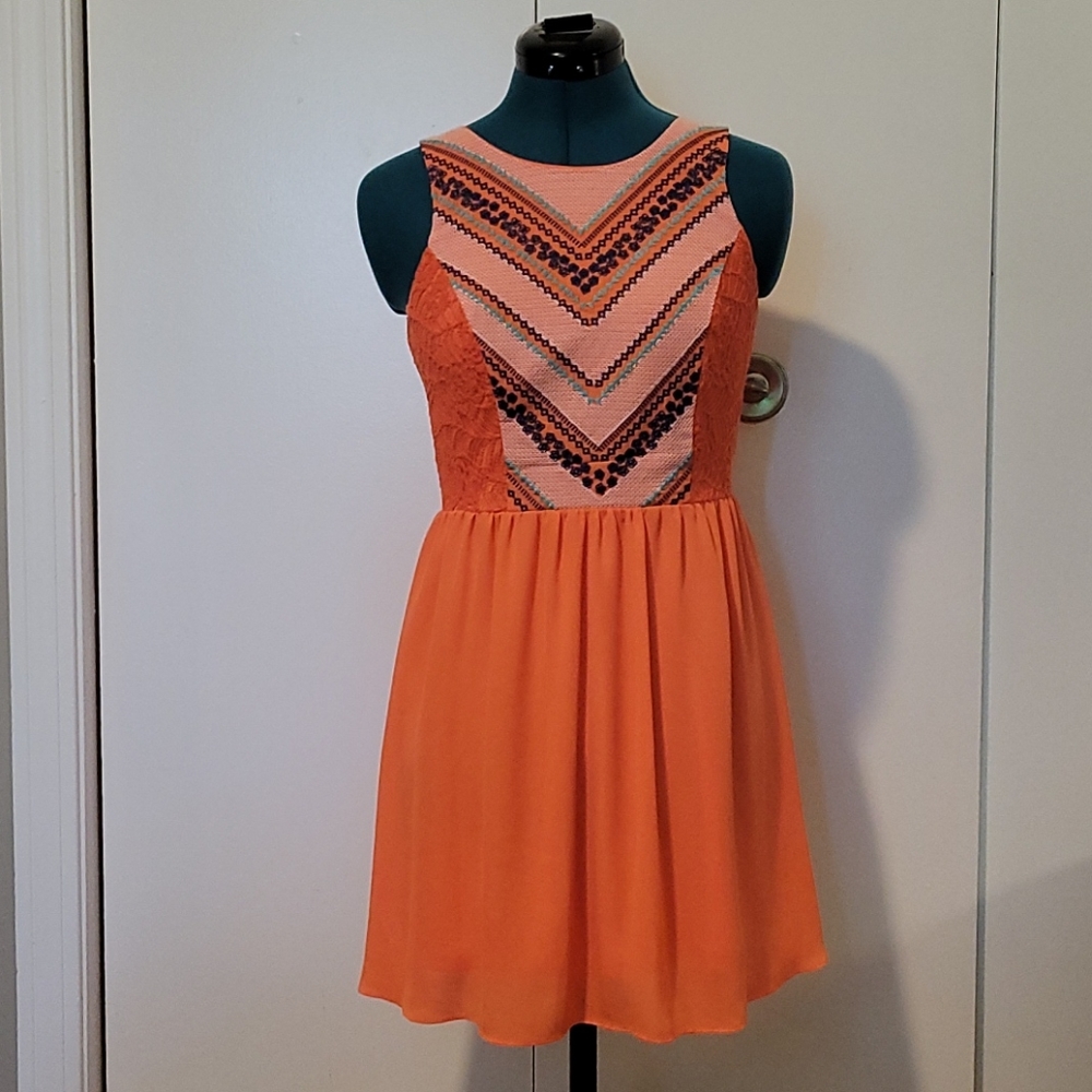 Orange Chevron Dress